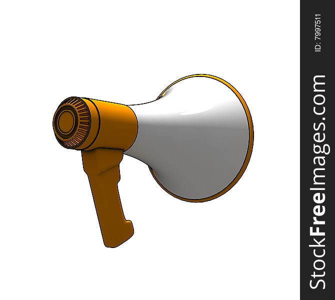 Megaphone - 3d isolated illustration on white. Megaphone - 3d isolated illustration on white