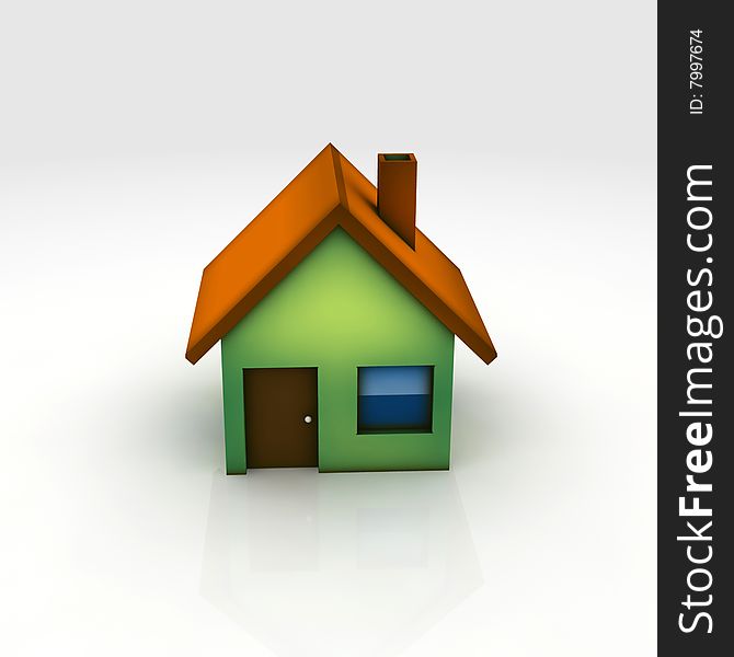 Little house - 3d render illustration on white background