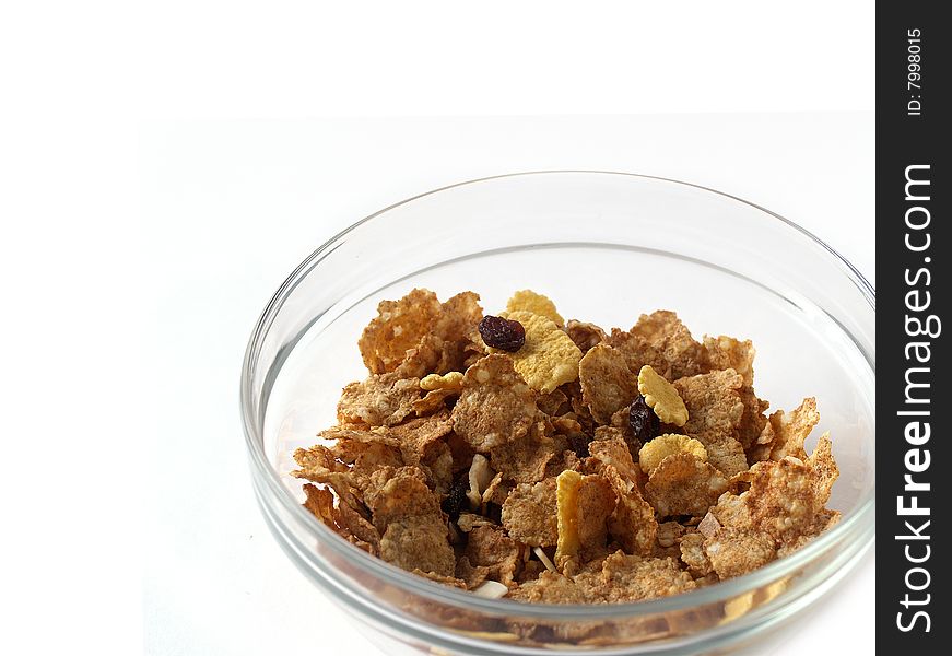 Muesli In A Glanse Dish Isolated
