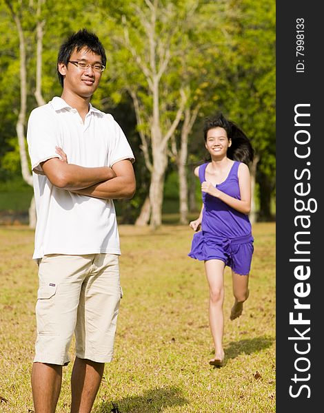 Loving Couple In The Outdoor