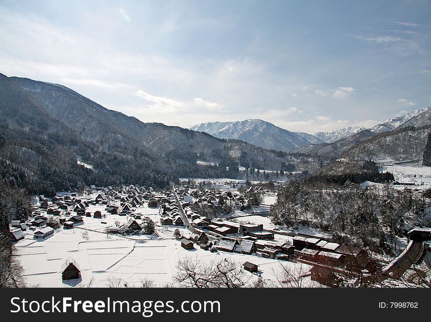 The Shirakawa-go and neighboring Gokayama regions line the Shogawa River Valley in the remote mountains that span from Gifu to Toyama Prefectures. Declared a UNESCO world heritage site in 1995, they are famous for their traditional gassho-zukuri farmhouses, some of which are more than 250 years old. Gassho-zukuri means constructed like hands in prayer, as the farmhouses' steep thatched roofs resemble the hands of Buddhist monks pressed together in prayer. The architectural style developed over many generations and is designed to withstand the large amounts of heavy snow that falls in the region during winter. The roofs, made without nails, provided a large attic space used for cultivating silkworms.