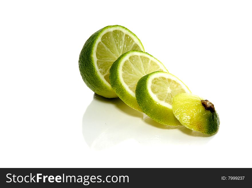 Green lime isolated on white background