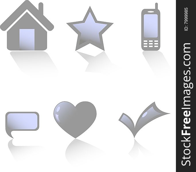 Set of 6 beautiful vector web icons