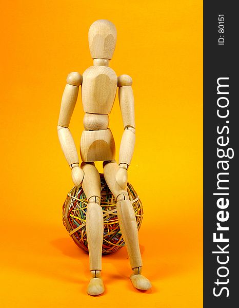 Mannequin Sitting on a Rubberband Ball. See Portfolio For Similar Concepts. Mannequin Sitting on a Rubberband Ball. See Portfolio For Similar Concepts