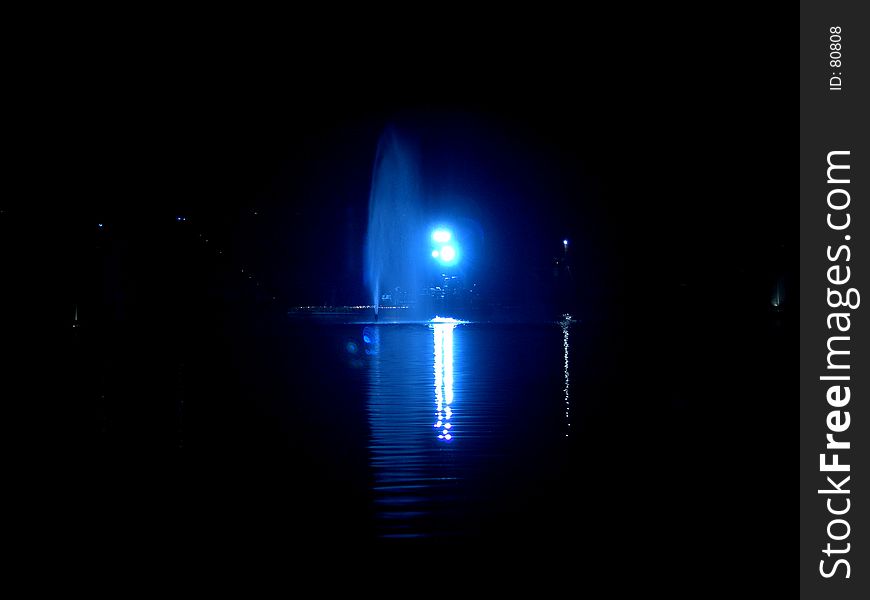 Fountain on night