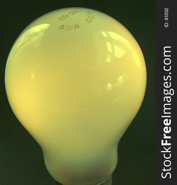 Closeup of a yellow bulb