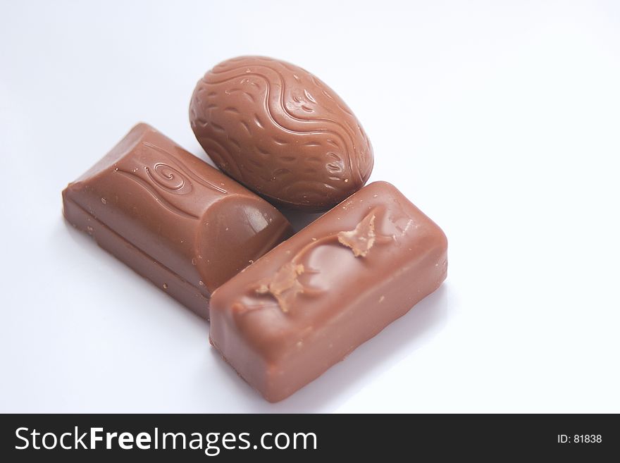 Three pieces of chocolate