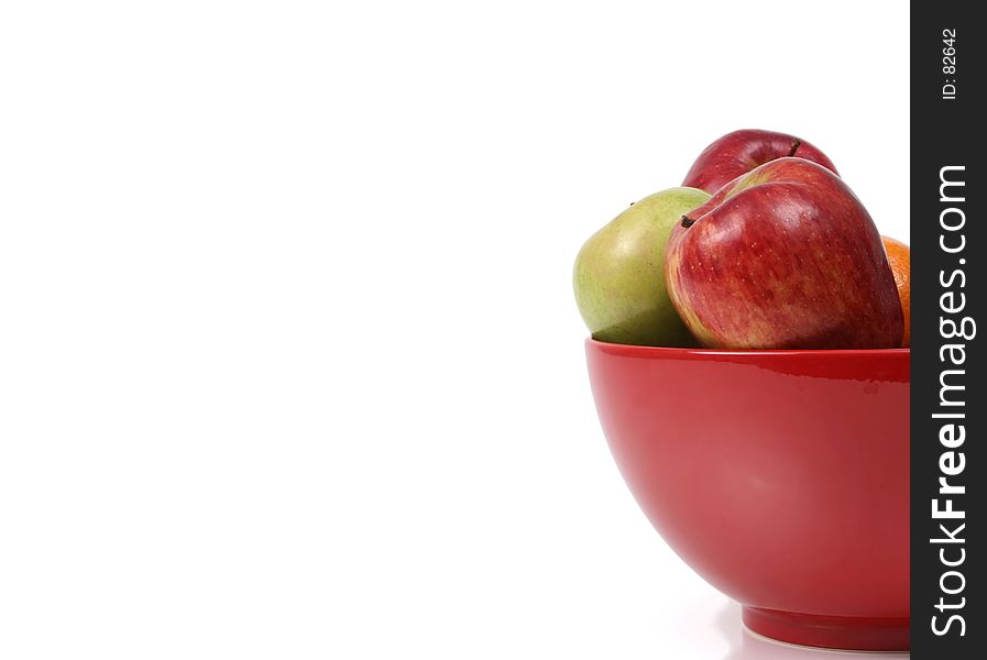 Red bowl of apples. Red bowl of apples