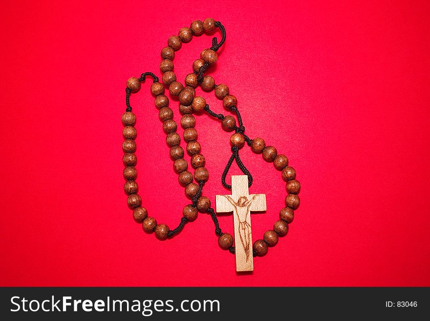Wooden rosary for prayer