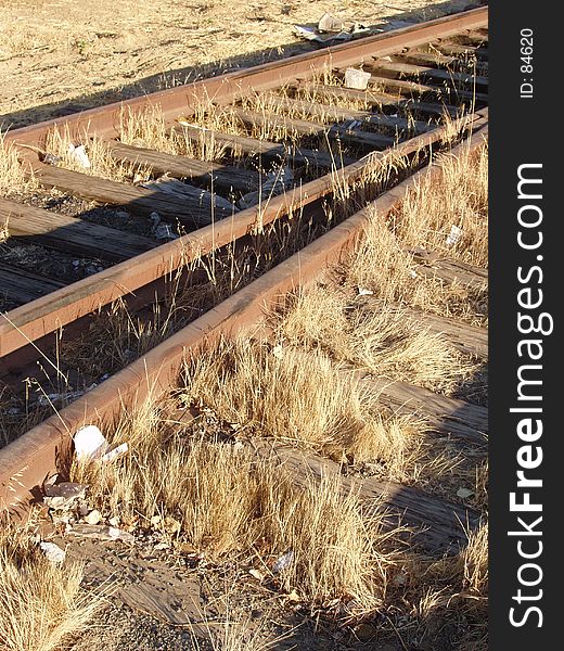 Old railroad tracks.