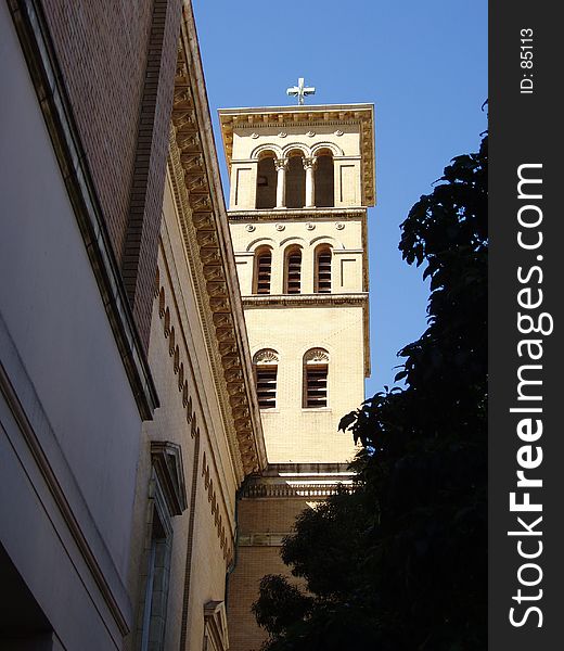 Church Tower of Holy Family Church in San Francisco