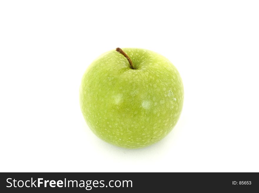 An isolated green apple on white background