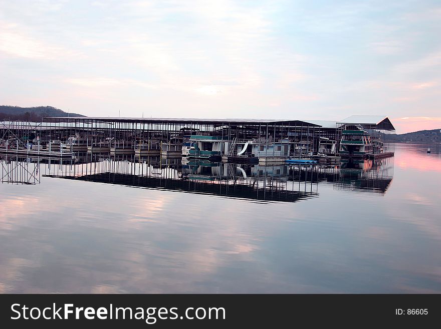 Boats In Dock @ Sunset