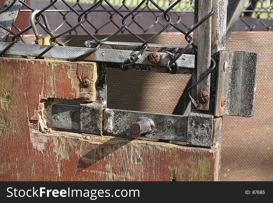 Old bolt on a gate. Old bolt on a gate