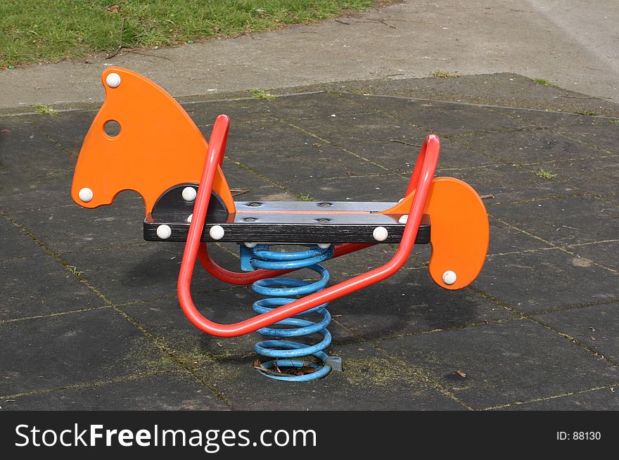 Childs bouncy ride in a playground