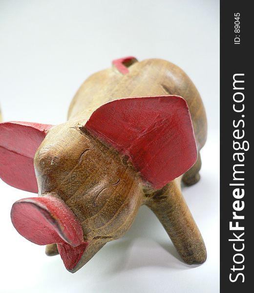 A wooden pig craft from thailand