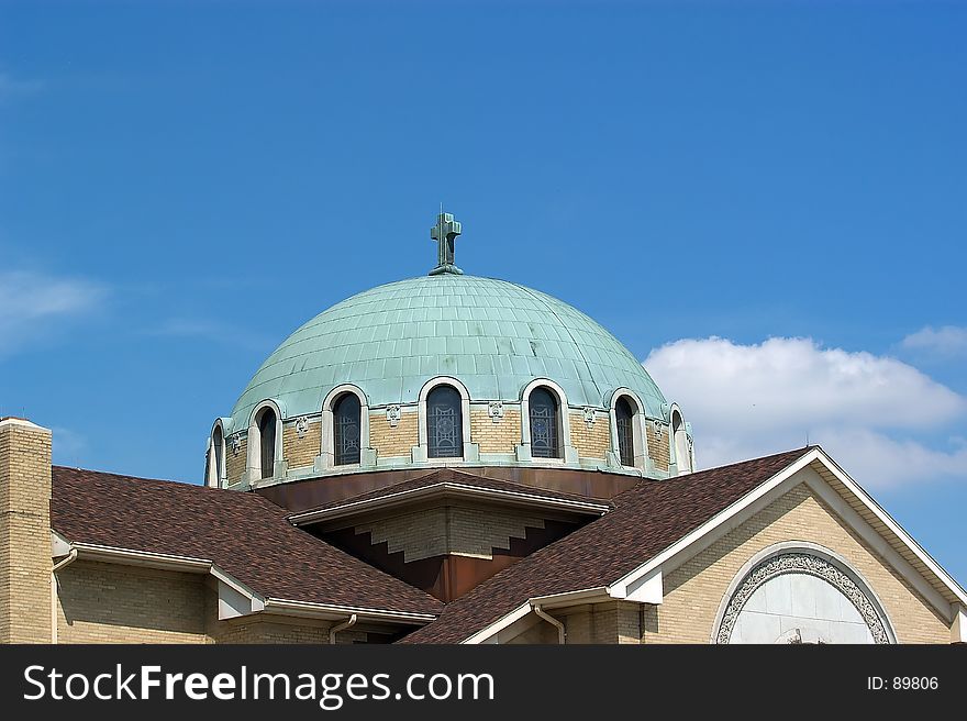 Church dome in the sunlight