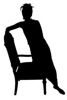 Silhouette With Clipping Path Of Woman On Chair Stock Image Silhouette With Clipping Path Of Woman On Chair Stock Image