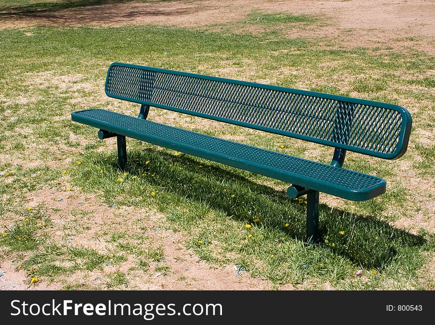 Deserted park bench