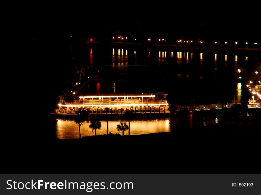 Riverboat at night