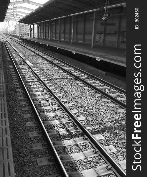 Train Station Black and White