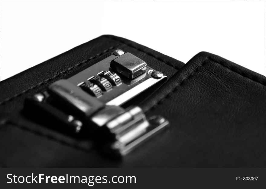 Isolated business managerial leather case