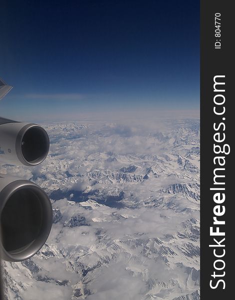 Flying over the Alps