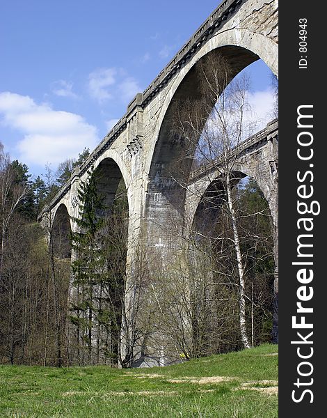 Aqueduct in forest. Aqueduct in forest