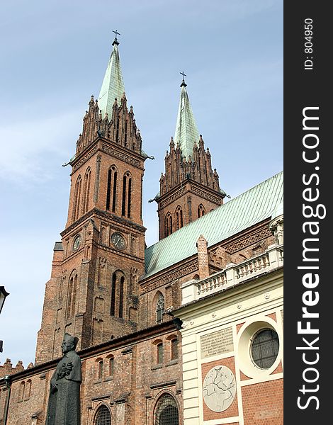 Gotic Cathedral in WÅ‚ocÅ‚awek. Poland