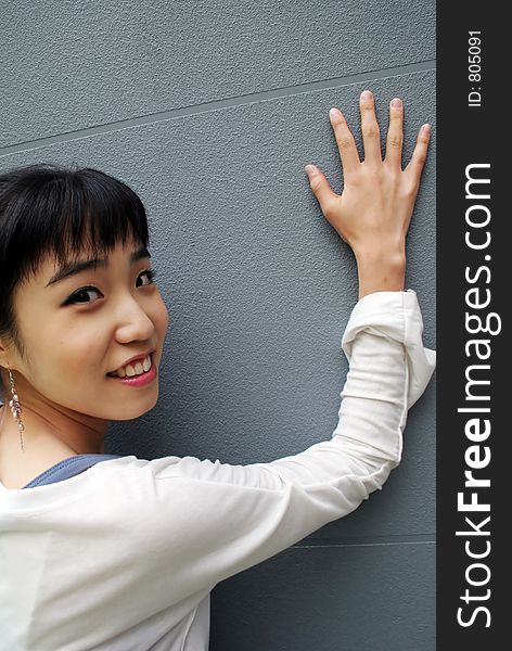 Attractive young Korean woman - copy space. Attractive young Korean woman - copy space