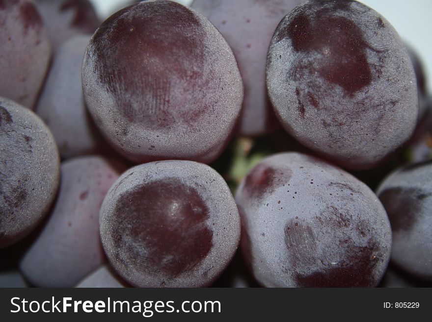 Detail of frozen grapes. Detail of frozen grapes