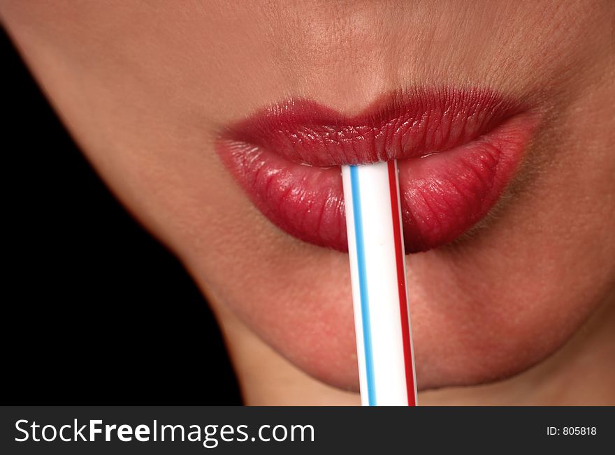 Woman Sucking Straw