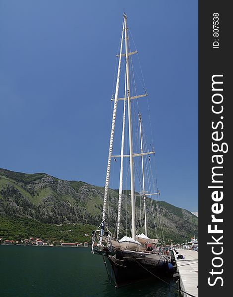 Yacht in the harbour. Yacht in the harbour