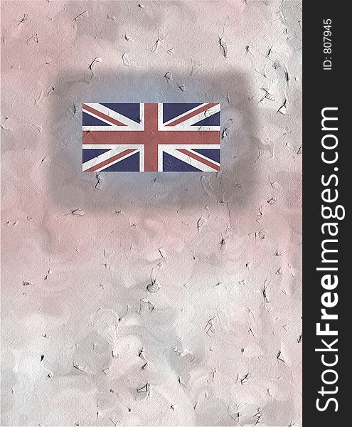 Union jack flag card design made to look a bit aged and textured