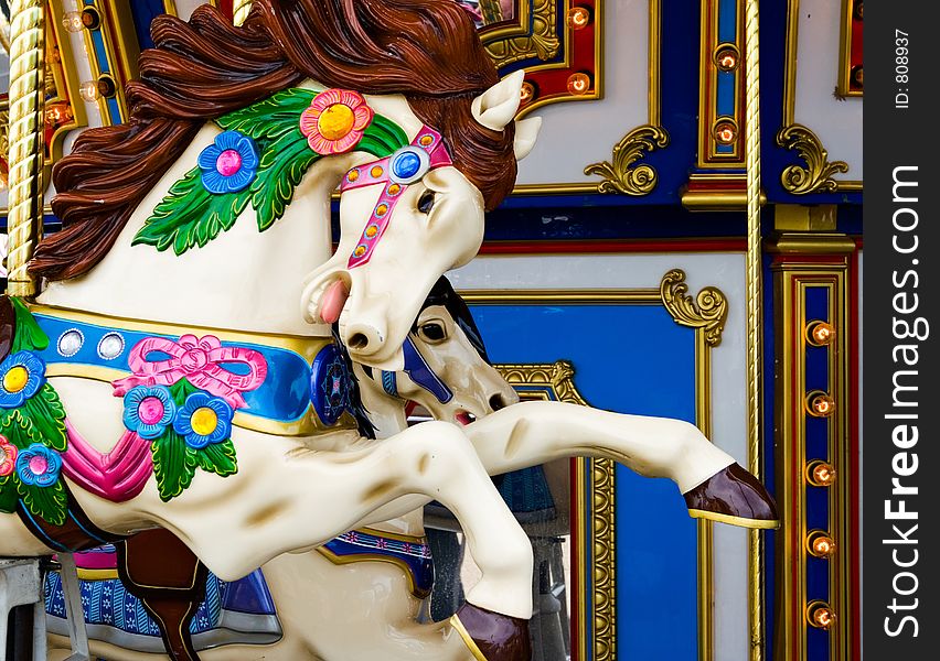 Colorful carousel horse