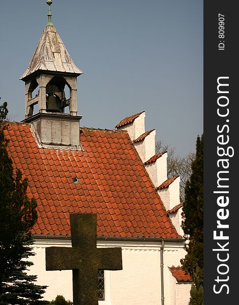 Church  in denmark a sunny summer day