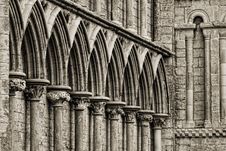 Gothic Arches At The Front Tower Stock Image