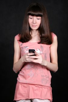 Girl With A Phone Royalty Free Stock Images Girl With A Phone Royalty Free Stock Images