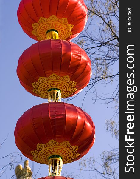 Red lanterns and decorations in Beijing for Chinese new year celebrations. Red lanterns and decorations in Beijing for Chinese new year celebrations