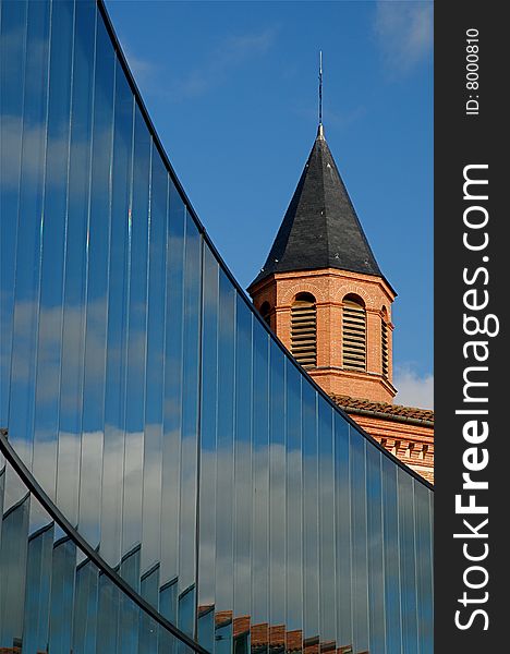 The chapel and the wall of glass in the Museum of History Natural, Toulouse, France