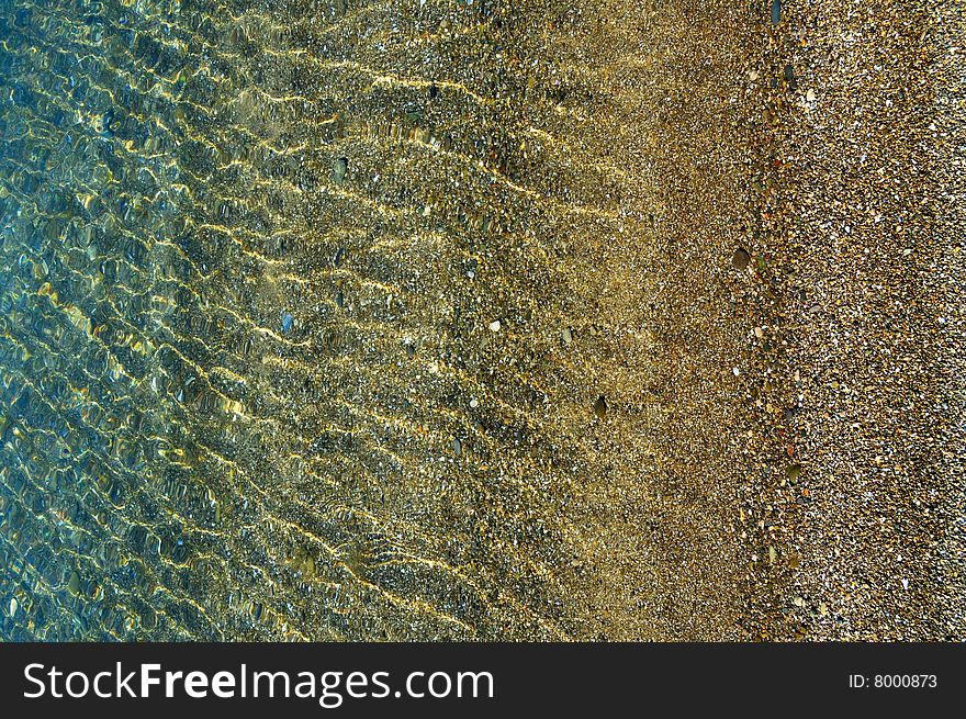 Blue sea and yellow sand. Blue sea and yellow sand