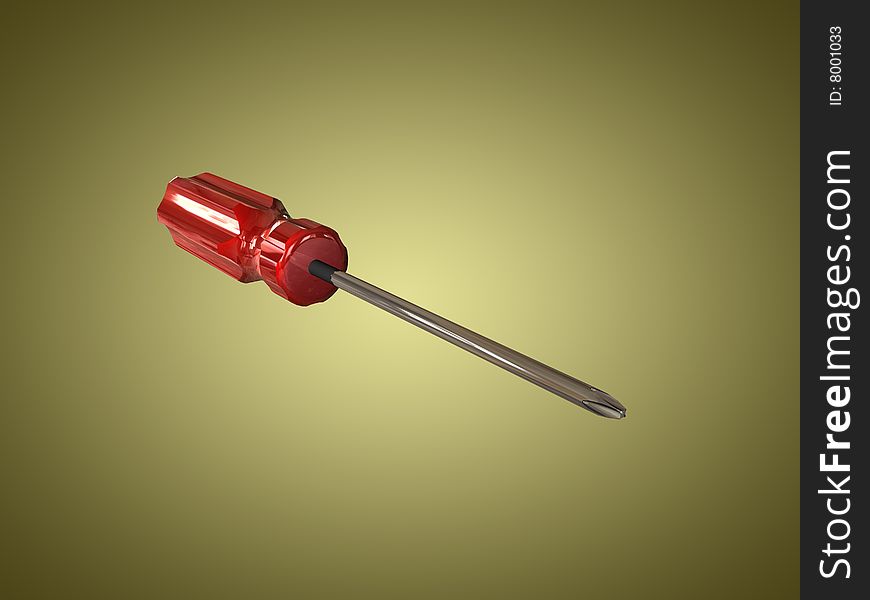 3D render of a screwdriver