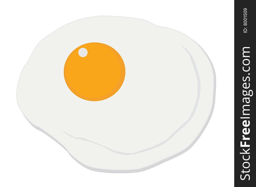 Vector illustration of fried egg over white background. Vector illustration of fried egg over white background