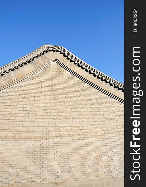 Chinese style wall under blue sky. Chinese style wall under blue sky