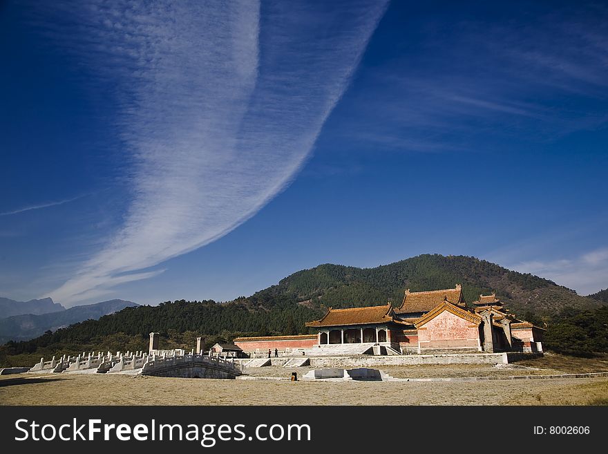 Carved stone bridge in the qing east tombs.