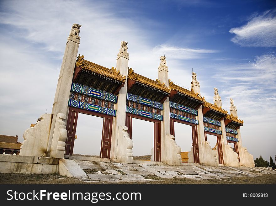 Stone memorial archway, the qing east tombs。