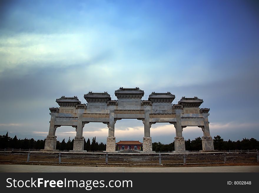 Stone memorial archway, the qing east tombsã€‚