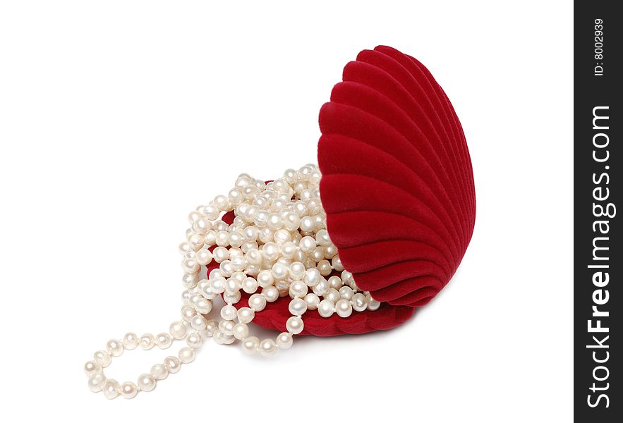 Pearl beads in red box