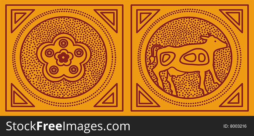 Vector artwork of ancient draw. Vector artwork of ancient draw