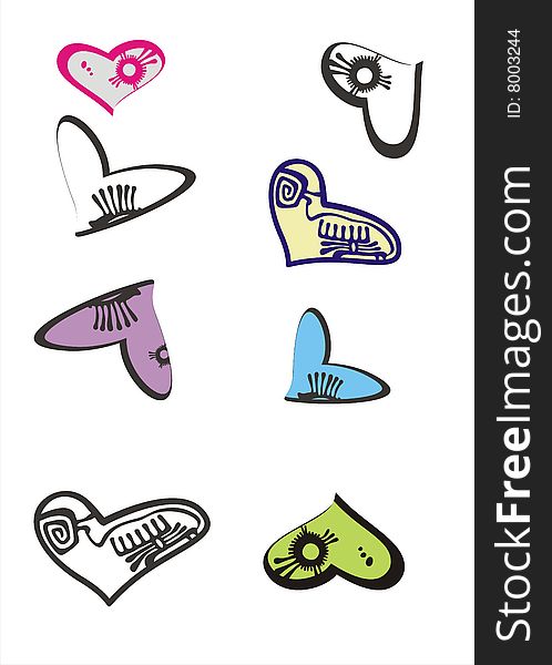 Hearts multi-coloured vector images